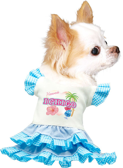【犬服 犬 服 犬の服 名入れ 春服 夏服用】愛犬のお名前入り ハローワンピース【ドッグウェア ペット 女の子 ハワイ ヤシの木 トイプードル チワワ ダックス かわいい パピヨン タムベディ】(H/)