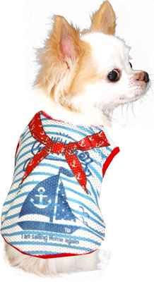 【犬 夏服 犬の服】ハローセーリング メッシュシャツ【ドッグウェア トイプードル チワワ ダックス おしゃれ フレンチブルドッグ タムベディ】