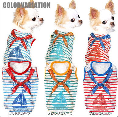 【犬 夏服 犬の服】ハローセーリング メッシュシャツ【ドッグウェア トイプードル チワワ ダックス おしゃれ フレンチブルドッグ タムベディ】