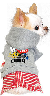 【犬服 犬 服 秋冬 犬の服 名入れ】愛犬のお名前入り ヒッコリーワンピース【ドッグウェア ペット デニム トイプードル チワワ ダックス おしゃれ シーズー タムベディ】(L/)