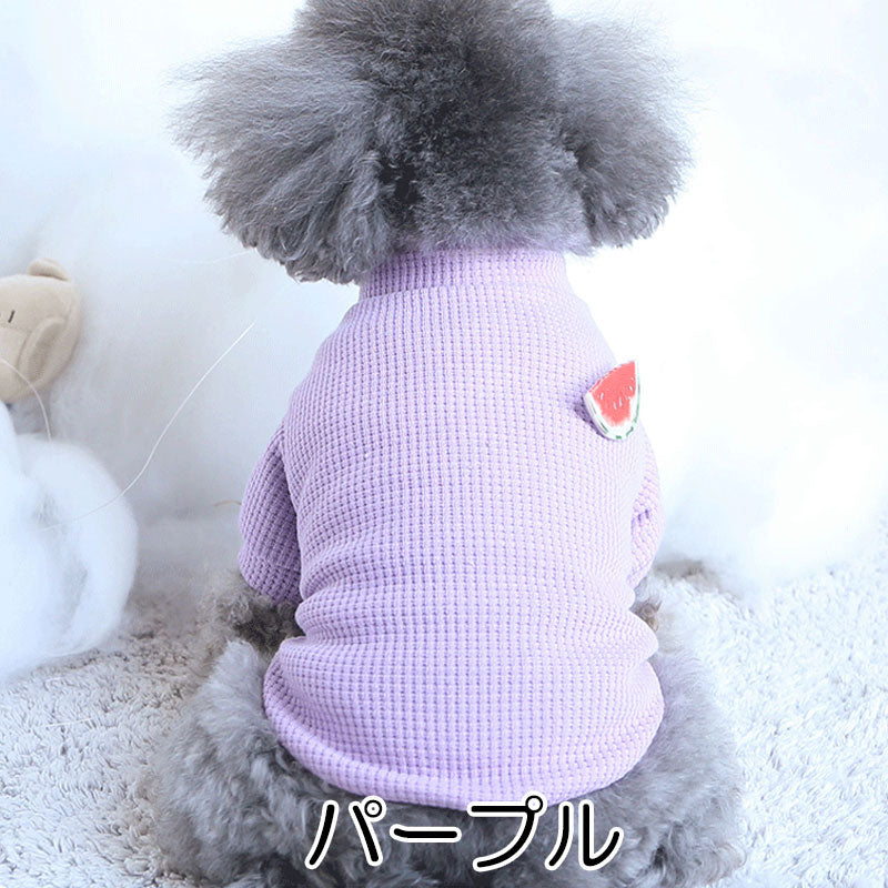 【犬服 犬 服 犬の服 秋服 冬服用】ハイネックワッフルシャツ※バッジは選べません【パステル さわやかドッグ ペット ウェア ダックス トイプードル チワワ タムベディかわいい】[CN]