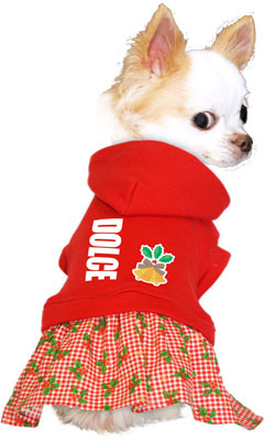 【犬服 犬 服 秋冬 犬の服 名入れ】愛犬のお名前入り ホーリーナイト ワンピース【ドッグウェア クリスマス 柊 ベル レッド 女の子 トイプードル チワワ ダックス おしゃれ シーズー タムベディ】(L/)