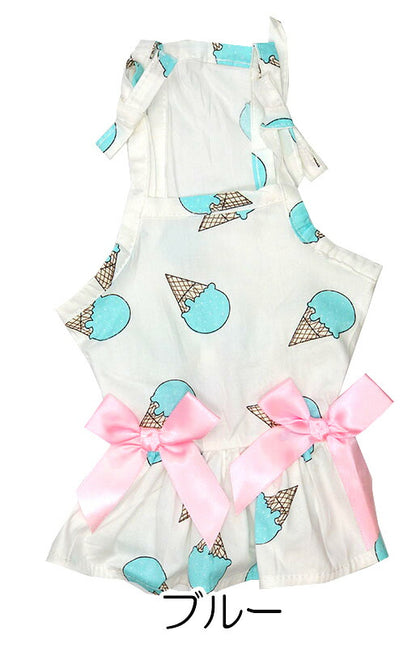 【犬服 犬 服 犬の服 名入れ 春服 夏服用 】アイスクリームキャミワンピース【ドッグウェア スイーツ パステル リボン ダックス トイプードル チワワ タムベディかわいい ポメラニアン】[CN]