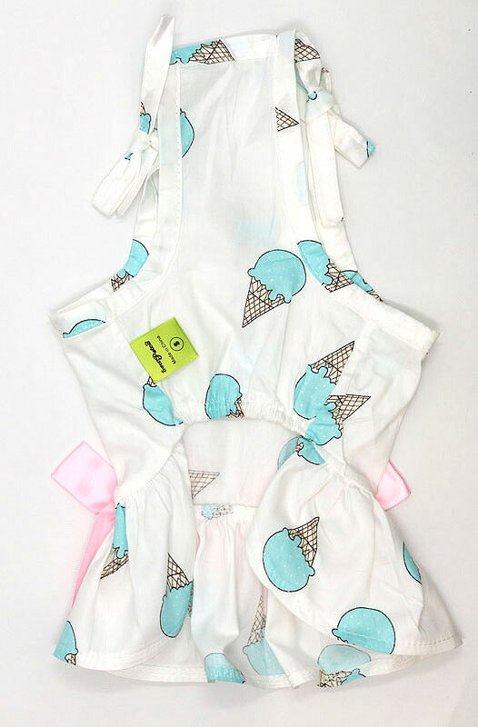 【犬服 犬 服 犬の服 名入れ 春服 夏服用 】アイスクリームキャミワンピース【ドッグウェア スイーツ パステル リボン ダックス トイプードル チワワ タムベディかわいい ポメラニアン】[CN]