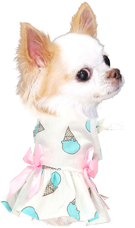【犬服 犬 服 犬の服 名入れ 春服 夏服用 】アイスクリームキャミワンピース【ドッグウェア スイーツ パステル リボン ダックス トイプードル チワワ タムベディかわいい ポメラニアン】[CN]
