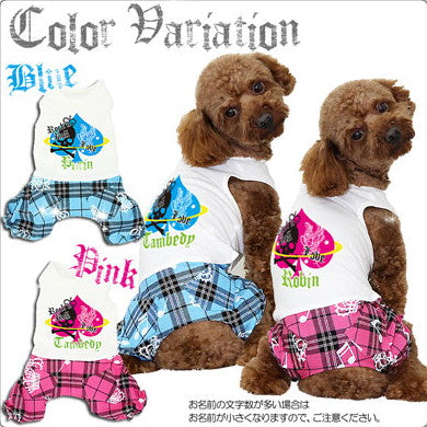 【犬服 犬 服 犬の服 ドッグウェア 名入れ】愛犬のお名前入り Rock'N Roll Spade つなぎ[GI]【ペットウェア ロンパース ロンパース ダックス トイプードル チワワ かっこいい 柴犬 タムベディ】(L/)