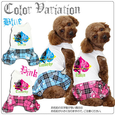 【犬服 犬 服 犬の服 ドッグウェア 名入れ】愛犬のお名前入り Rock'N Roll Spade つなぎ[GI]【ペットウェア ロンパース ロンパース ダックス トイプードル チワワ かっこいい 柴犬 タムベディ】(L/)