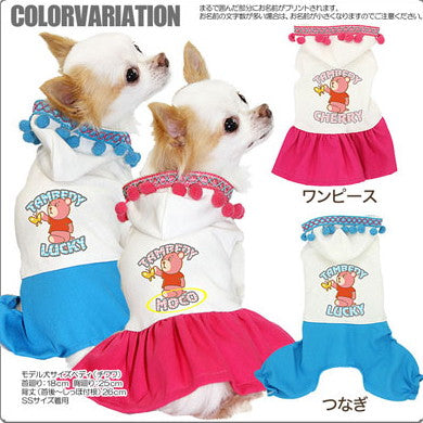 【犬服 犬 服 犬の服 名入れ】愛犬のお名前入り タムベディベア つなぎ＆ワンピース[GI]【ドッグウェア ペット チワワ ダックス トイプードル かわいい 柴犬】(L/)