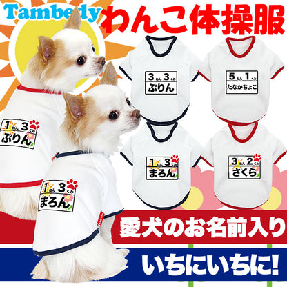 【犬服 犬 服 犬の服 名入れ】愛犬のお名前入り わんこ体操服 和柄【ドッグウェア ペット チワワ ダックス トイプードル かわいい ポメラニアン タムベディ】(O/F/RA/L/)