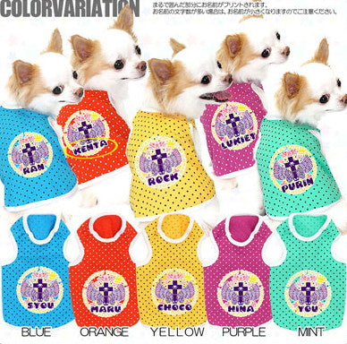【犬服 犬 服 犬の服 名入れ】愛犬のお名前入り エンジェルクロス タンクトップ【ドッグウェア ペット ハート チワワ ダックス トイプードル おしゃれ 柴犬 タムベディ】(O/F/T/L/)