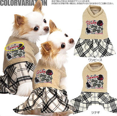 【犬服 犬 服 犬の服 名入れ】愛犬のお名前入り ワンダーランド つなぎ＆ワンピース【ドッグウェア 男の子 女の子 トイプードル チワワ ダックス かっこいい シュナウザー タムベディ】[GI](L/)