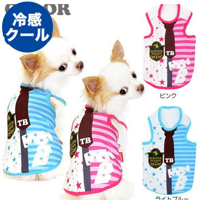 【犬服 犬 服 犬の服 春服 夏服用】ひんやり 接触冷感素材 クール TBマスター タンクトップ(BW)【ドッグウェア チワワ ダックス トイプードル かっこいい ポメラニアン 暑さ対策 タムベディ】