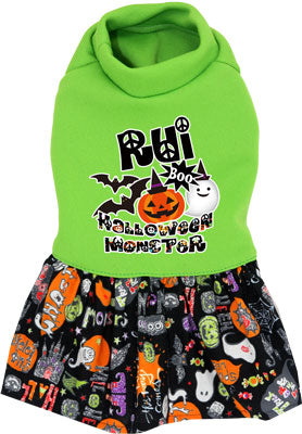 【犬服 犬 服 犬の服 名入れ ハロウィン 秋服 冬服用】愛犬のお名前入り ハロウィンモンスター ワンピース【ドッグウェア かぼちゃ ジャックオランタン ダックス トイプードル チワワ かわいい タムベディ】[GI](L/)