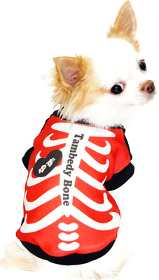 【犬服 犬 服 秋冬 犬の服 名入れ】愛犬のお名前入り ホネホネロック【ドッグウェア ハロウィン ドクロ ガイコツ ダックス トイプードル チワワ おもしろ シュナウザー タムベディ】(S/3/RI/H/)