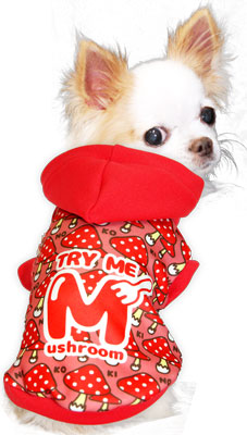 【犬服 犬 服 秋冬 犬の服】マッシュルーム パーカー【ドッグウェア 寒さ対策 きのこ ダックス トイプードル チワワ タムベディ おしゃれ 柴犬】