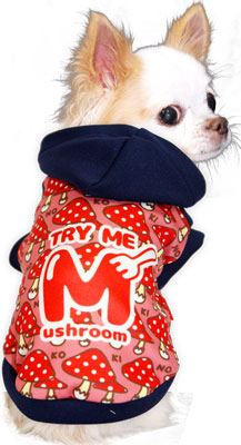 【犬服 犬 服 秋冬 犬の服】マッシュルーム パーカー【ドッグウェア 寒さ対策 きのこ ダックス トイプードル チワワ タムベディ おしゃれ 柴犬】