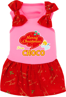 【犬服 犬 服 秋冬 犬の服 名入れ クリスマス秋服 冬服用】愛犬のお名前入り メリークリスマス エンジェルワンピース【ドッグウェア クリスマス トイプードル チワワ ダックス かわいい 柴犬 タムベディ】(L/)