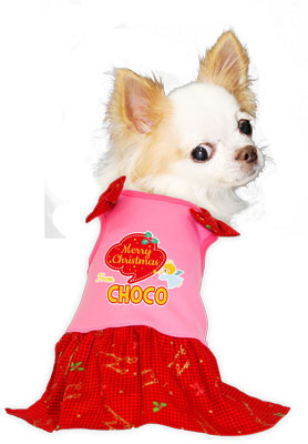 【犬服 犬 服 秋冬 犬の服 名入れ クリスマス秋服 冬服用】愛犬のお名前入り メリークリスマス エンジェルワンピース【ドッグウェア クリスマス トイプードル チワワ ダックス かわいい 柴犬 タムベディ】(L/)