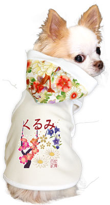 【犬服 犬 服 犬の服 名入れ】愛犬のお名前入り 百花乱舞 パーカー【ドッグウェア ペット 和柄 お花柄 チワワ ダックス トイプードル かっこいい ヨーキー タムベディ】(O/3/T/H/)[GI]