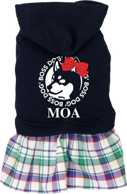 【犬服 犬 服 犬の服 名入れ】愛犬のお名前入り ボスワン ワンピース【ドッグウェア リボン チェック柄 女の子 チワワ ダックス トイプードル かわいい ポメラニアン タムベディ】[GI](L/)