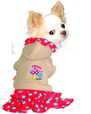 【犬服 犬 服 犬の服 名入れ】愛犬のお名前入り プリティきのこ ワンピース【ドッグウェア 水玉 ドット 女の子 ダックス トイプードル チワワ かわいい ヨーキー タムベディ】(L/)