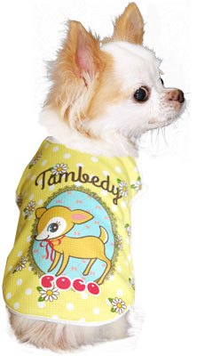 【犬 夏服 犬の服 名入れ 春服用】ひんやり 接触冷感素材 クール 愛犬のお名前入り キュートバンビ ノースリーブ【ドッグウェア トイプードル チワワ おもしろ ポメラニアン 暑さ対策 タムベディ】(S/B/N/H/)