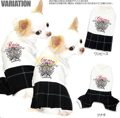 【犬服 犬 服 秋冬 犬の服 名入れ】愛犬のお名前入り ゴシックスタイル つなぎ＆ワンピース【ドッグウェア 男の子 女の子 トイプードル チワワ ダックス かっこいい 柴犬 タムベディ】[GI](L/)
