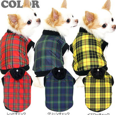 【犬服 犬 服 秋冬 犬の服】チェックジャンパー アウター