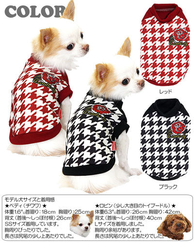 【犬服 犬 服 犬の服】タムベディローズ(3D)【ドッグウェア 千鳥格子 チワワ ダックス トイプードル おしゃれ ヨーキー】