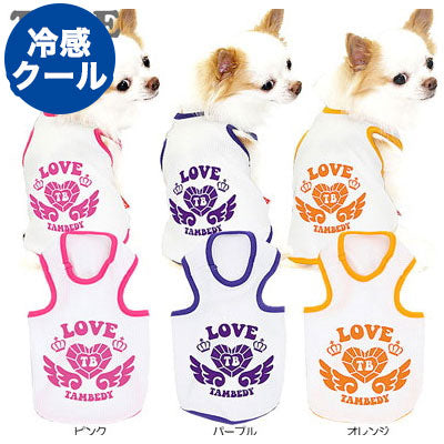 【犬服 犬 服 犬の服 春服 夏服用】接触冷感素材クール ラブジュエル タンクトップ(BW)【ドッグウェア ダックス トイプードル チワワ かわいい ポメラニアン 暑さ対策 タムベディ】