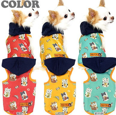 【犬服 犬 服 秋冬 犬の服】招き猫 パーカー【ドッグウェア ペット 和柄 寒さ対策 動物 ダックス トイプードル チワワ タムベディ かわいい ヨーキー】