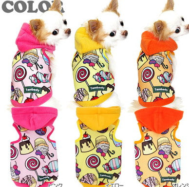 【犬服 犬 服 秋冬 犬の服】スイーツボックス パーカー フリース【ドッグウェア ぽかぽか 寒さ対策 ダックス トイプードル チワワ タムベディ かわいい パピヨン タムベディ】[GI]