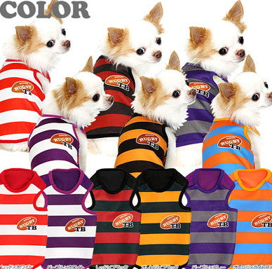 【犬服 犬 服 犬の服】ラグビーボーダー タンクトップ【ドッグウェア ジャージ素材 日本代表 ダックス トイプードル チワワ かっこいい ポメラニアン タムベディ】
