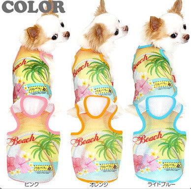 【犬服 犬 服 犬の服】サマービーチ メッシュタンクトップ【ドッグウェア ペット 旅行 チワワ ダックス トイプードル おしゃれ シーズー タムベディ】