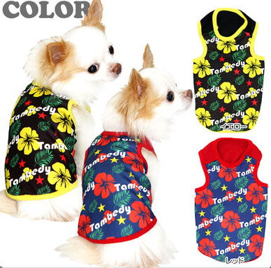 【犬服 犬 服 犬の服】TBハイビスカス タンクトップ【ドッグウェア トイプードル チワワ ダックス おしゃれ ポメラニアン タムベディ】