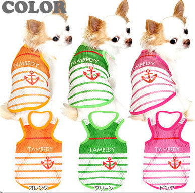 【犬服 犬 服 犬の服】メッシュ レッドラインマリン メッシュタンクトップ【ドッグウェア ペット 旅行 チワワ ダックス トイプードル おしゃれ パピヨン タムベディ】
