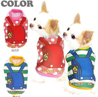 【犬服 犬 服 犬の服】わんこランドセル シャツ(3D)【ドッグウェア ペット トイプードル チワワ ダックス かわいい ヨーキー タムベディ】