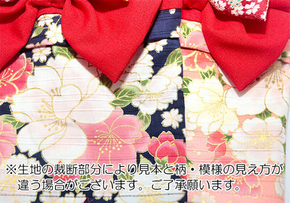 【着物 犬 服 犬の服 秋服 冬服用】艶やか晴れ着 伊織(いおり)《名入れ可能》《コサージュ別売》【和柄 正月 年賀状 初詣 花柄 日本製ドッグ ペット ウェア ダックス トイプードル チワワ タムベディ】