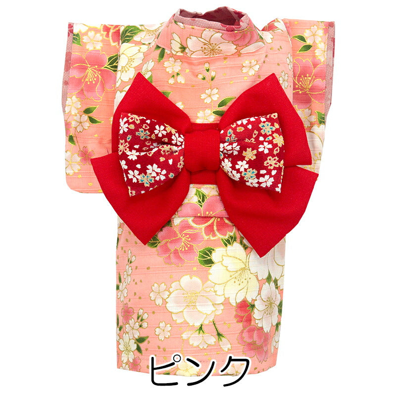 【着物 犬 服 犬の服 秋服 冬服用】艶やか晴れ着 伊織(いおり)《名入れ可能》《コサージュ別売》【和柄 正月 年賀状 初詣 花柄 日本製ドッグ ペット ウェア ダックス トイプードル チワワ タムベディ】