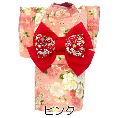 【着物 犬 服 犬の服 秋服 冬服用】艶やか晴れ着 伊織(いおり)《名入れ可能》《コサージュ別売》【和柄 正月 年賀状 初詣 花柄 日本製ドッグ ペット ウェア ダックス トイプードル チワワ タムベディ】