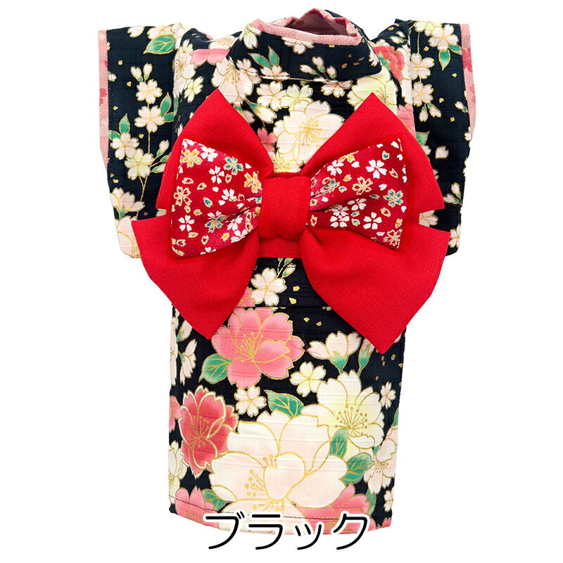 【着物 犬 服 犬の服 秋服 冬服用】艶やか晴れ着 伊織(いおり)《名入れ可能》《コサージュ別売》【和柄 正月 年賀状 初詣 花柄 日本製ドッグ ペット ウェア ダックス トイプードル チワワ タムベディ】