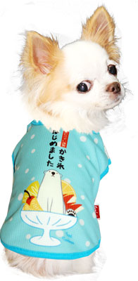 【犬服 犬 服 犬の服 夏服用】ひんやり 接触冷感素材 クール かき氷はじめました シャツ(BW)【ドッグウェア チワワ ダックス トイプードル おもしろ ポメラニアン 暑さ対策 タムベディ】