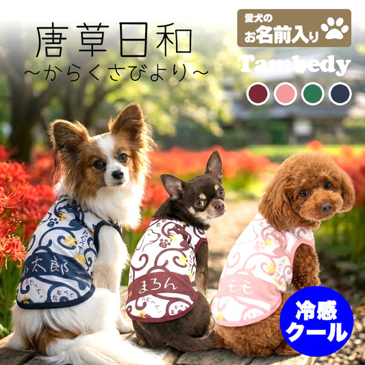 【犬服 犬 服 犬の服 春秋服 冬服用】愛犬のお名前入り 唐草日和 【和柄 和風 日本製 オリジナル ドッグ ペット ウェア ダックス トイプードル チワワ タムベディ おもしろい ポメラニアン】(S/B/N/H/)