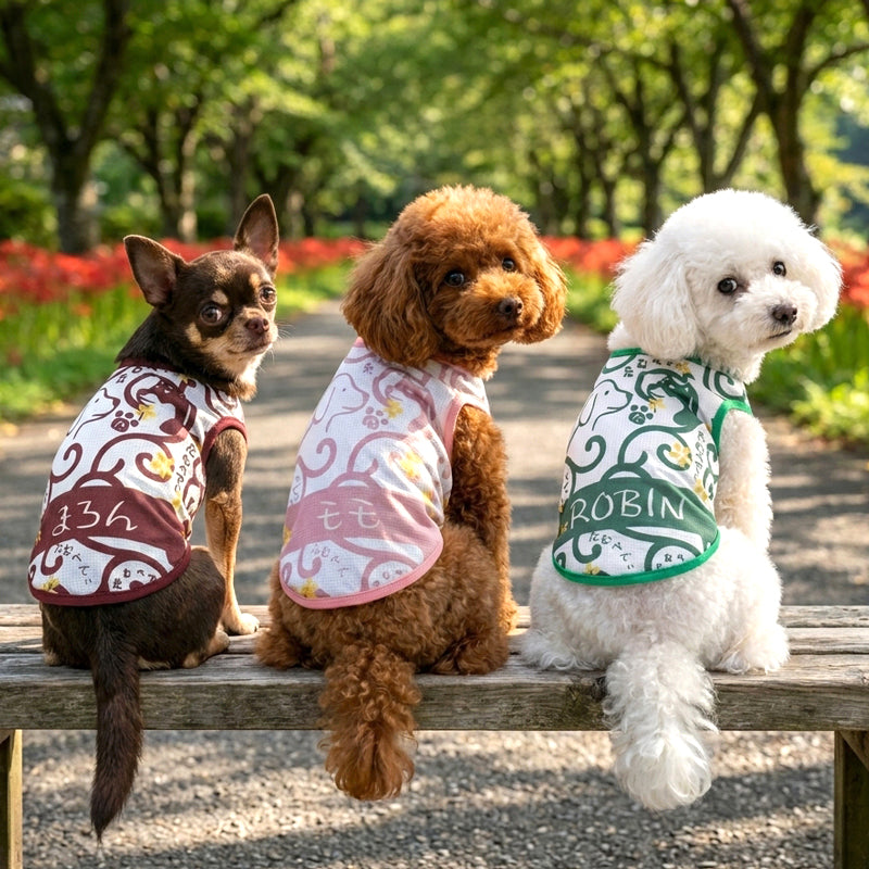 【犬服 犬 服 犬の服 春秋服 冬服用】愛犬のお名前入り 唐草日和 【和柄 和風 日本製 オリジナル ドッグ ペット ウェア ダックス トイプードル チワワ タムベディ おもしろい ポメラニアン】(S/B/N/H/)