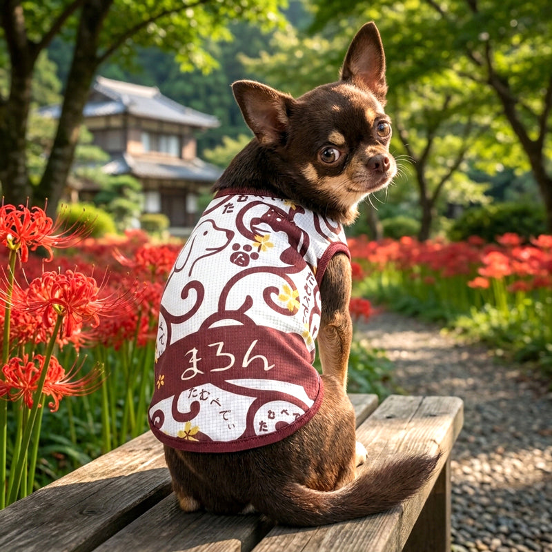 【犬服 犬 服 犬の服 春秋服 冬服用】愛犬のお名前入り 唐草日和 【和柄 和風 日本製 オリジナル ドッグ ペット ウェア ダックス トイプードル チワワ タムベディ おもしろい ポメラニアン】(S/B/N/H/)