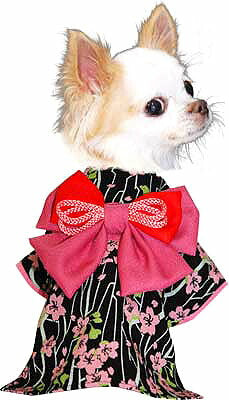 【犬 着物 犬の服】艶やか晴れ着 かすみ 《名入れ可能》《コサージュ別売》ポリちりめん【ドッグウェア ペット 着物 正月 七五三 ダックス トイプードル チワワ タムベディ マルチーズ 着せやすい】