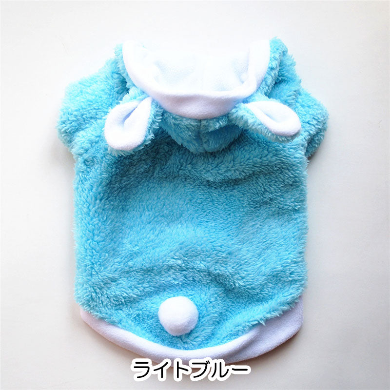 【犬服 犬 服 犬の服】かわいい耳としっぽのモコモコパーカー【ドッグウェア ペット フリース マイヤー ボア アウトレット ダックス トイプードル チワワ タムベディ ポメラニアン】[CN]