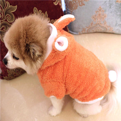 【犬服 犬 服 犬の服】かわいい耳としっぽのモコモコパーカー【ドッグウェア ペット フリース マイヤー ボア アウトレット ダックス トイプードル チワワ タムベディ ポメラニアン】[CN]