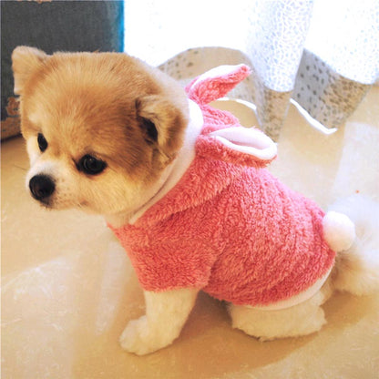 【犬服 犬 服 犬の服】かわいい耳としっぽのモコモコパーカー【ドッグウェア ペット フリース マイヤー ボア アウトレット ダックス トイプードル チワワ タムベディ ポメラニアン】[CN]