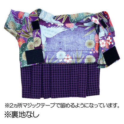 【犬服 犬 服 犬の服 秋服 冬服用 着物】男振り袴(はかま)慶至(けいじ)《名入れ可能》【晴れ着 鶴 千鳥格子 正月 年賀状 七五三 男の子 ドッグ ペット ウェア トイプードル チワワ タムベディ】